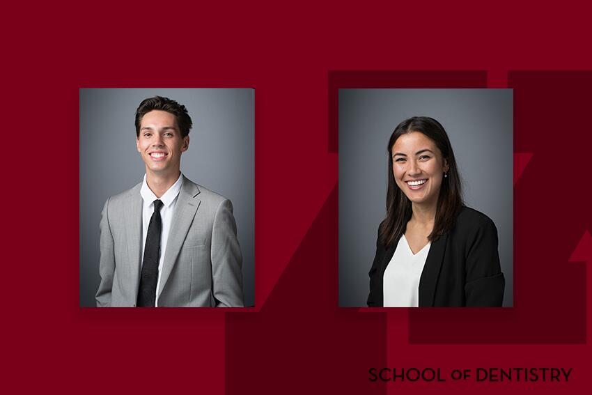 Headshots of Woolner and Krueger on a branded background