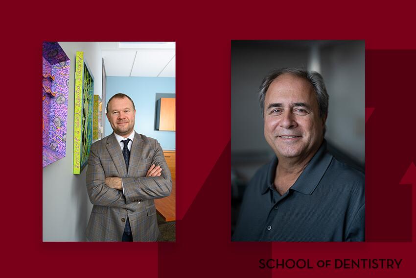 Headshots of Donald Nixdorf and Don Simone on a branded background