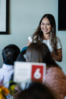 See Xiong smiles as she receives her award