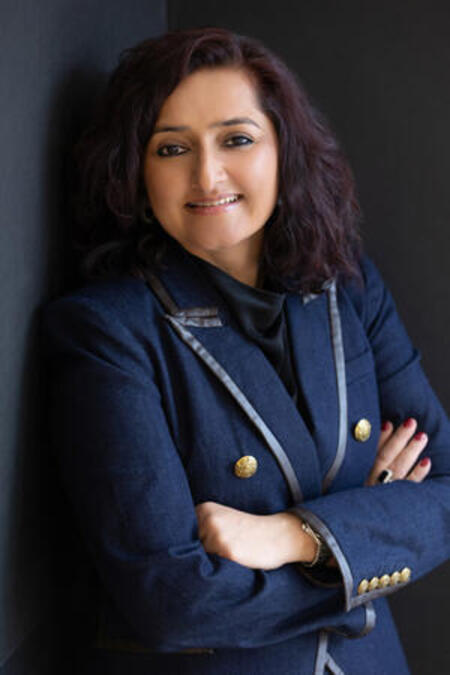 Tamanna Tiwari in navy blue blazer
