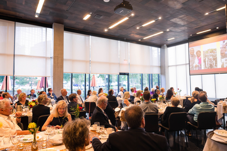 Donors gather for dinner and a presentation
