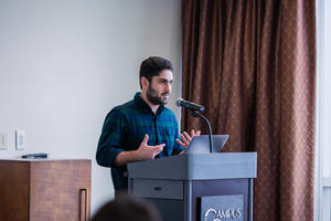 Hairabi presents his three minute thesis